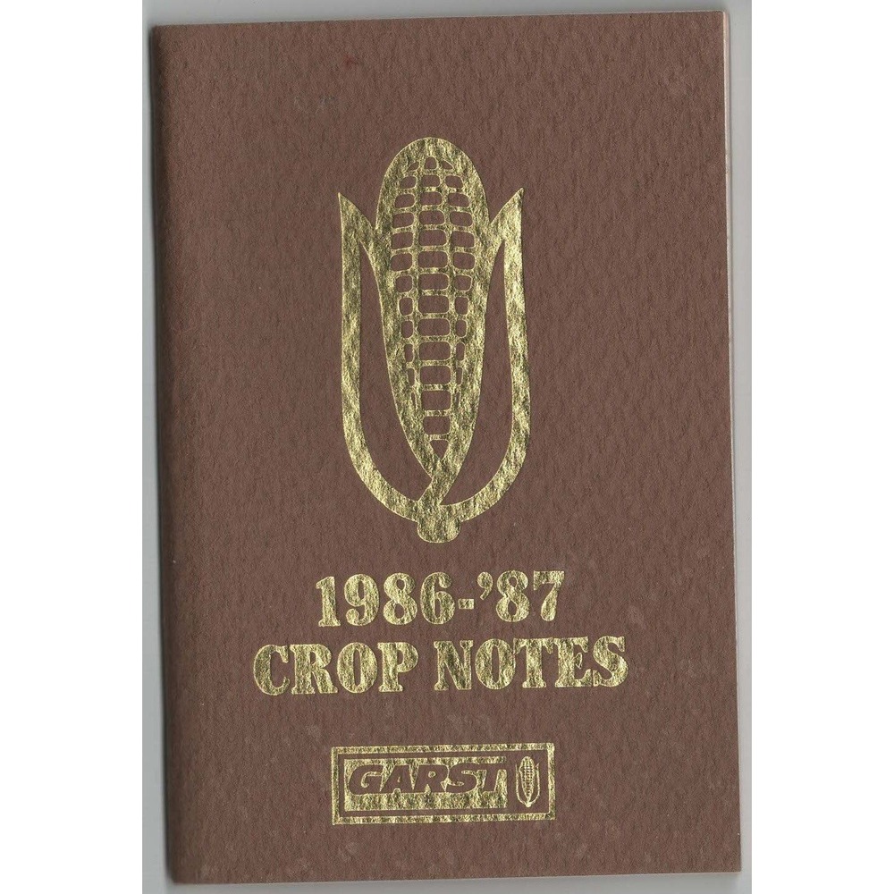Vintage 1986-1987 Garst Seed Company Crop Notes Pocket Notebook Brown Gold Foil